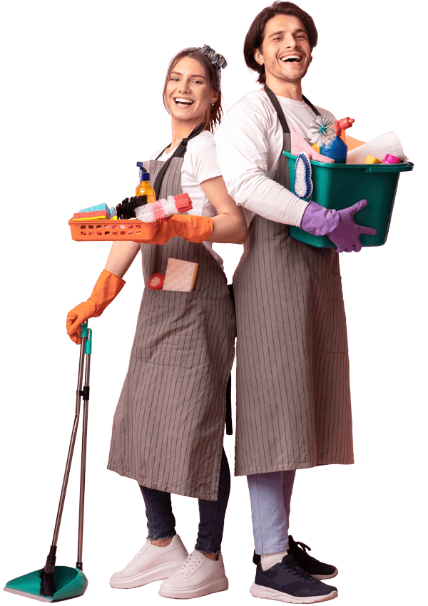 Vetted domestic cleaner cleaning kitchen in London property